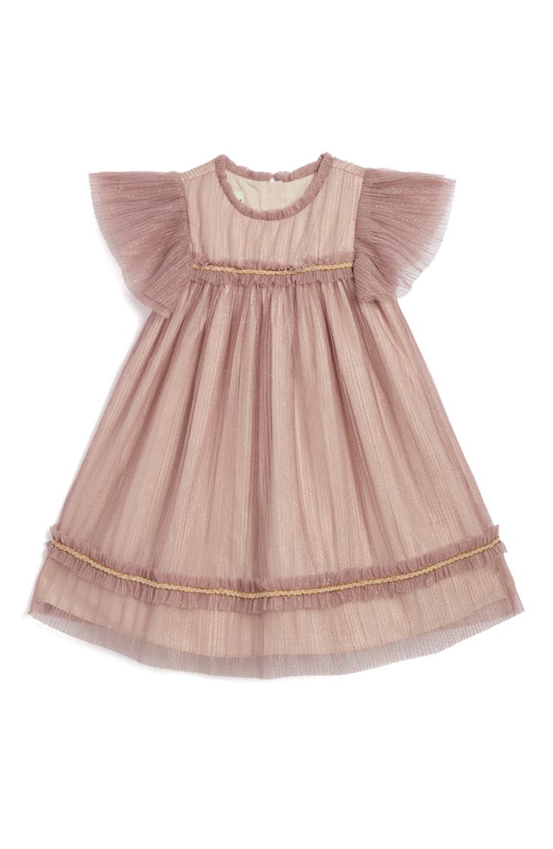 Pippa & Julie Kids' Remy Sparkle Mesh Party Dress, Main, color, Mauve