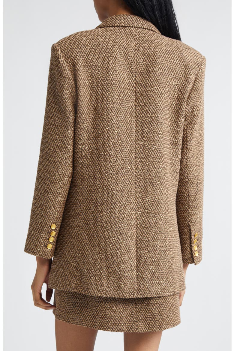 Riva Double Breasted Knit Blazer, Alternate, color, HOT FUDGE/CINNAMON SWIRL/GOLD