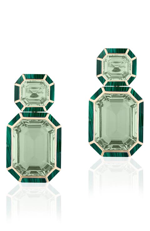 Mélange Emerald-Cut Drop Earrings