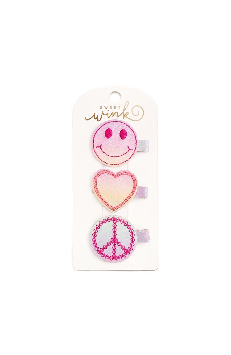 Sweet Wink Tie Dye Clip Set, Main, color, Multicolor