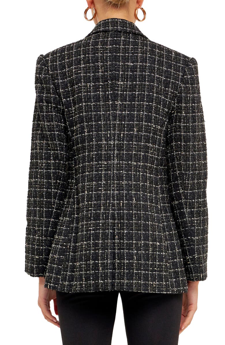 Endless Rose Tweed Blazer, Alternate, color, Black