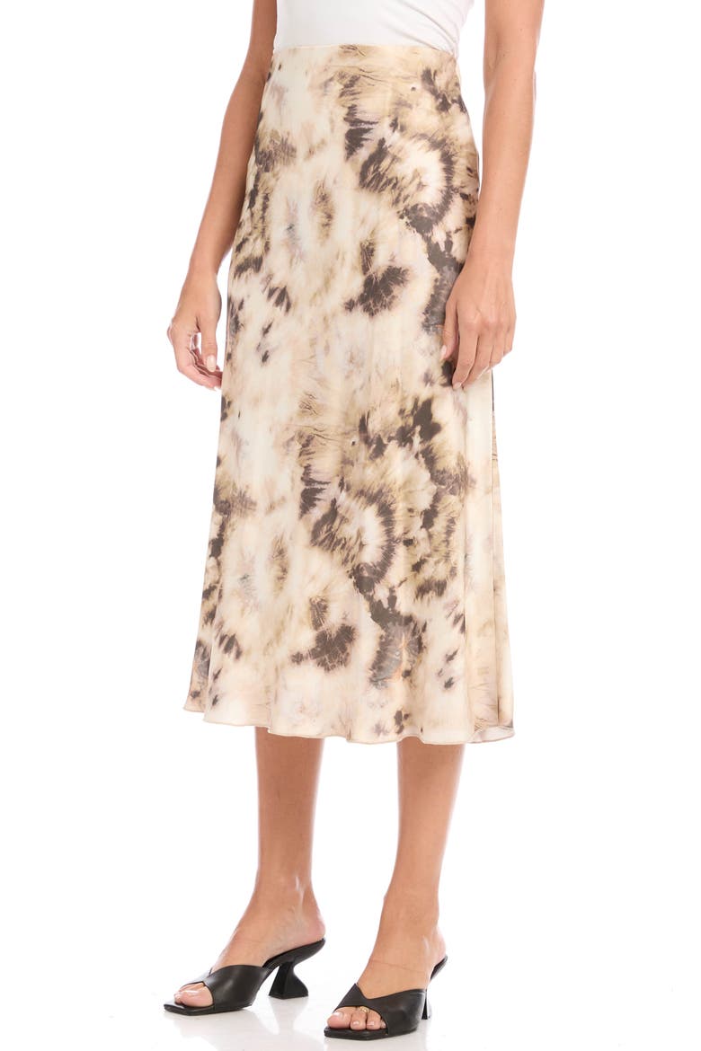 Bias Cut Tie Dye Midi Skirt, Alternate, color, PRINT