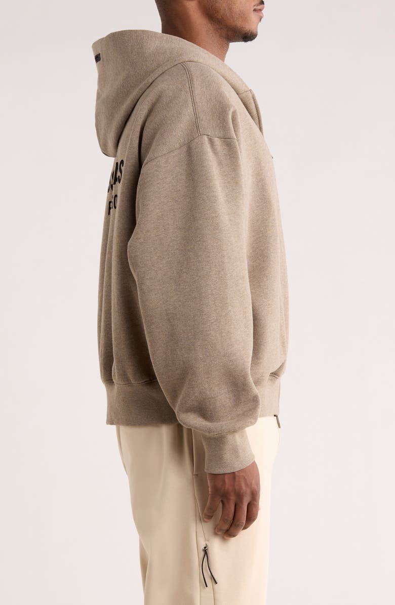 Fear of God Essentials Classic Fit Fleece Zip-Up Hoodie, Alternate, color, Concrete/Dark Concrete Heather