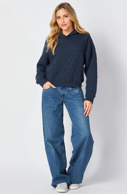 Bluegrey Women's Tactile Dreams Quilted Hoodie In Navy