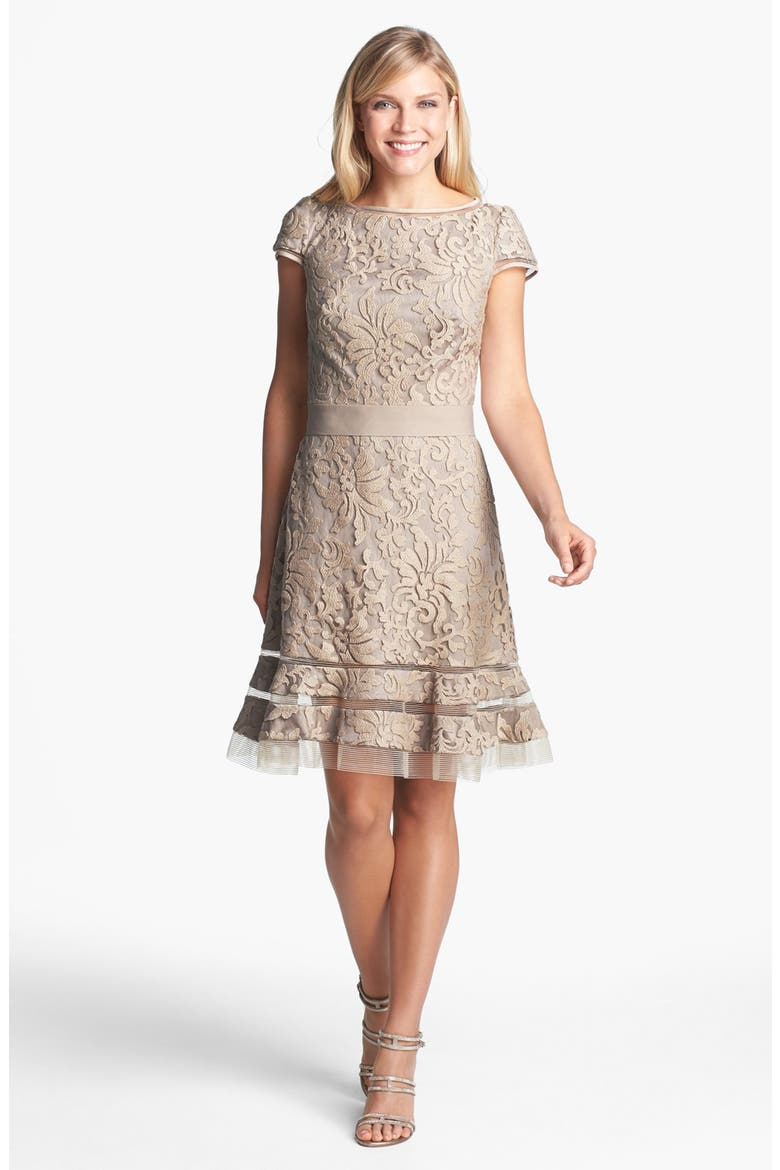 Textured Lace Dress, Main, color, SAND