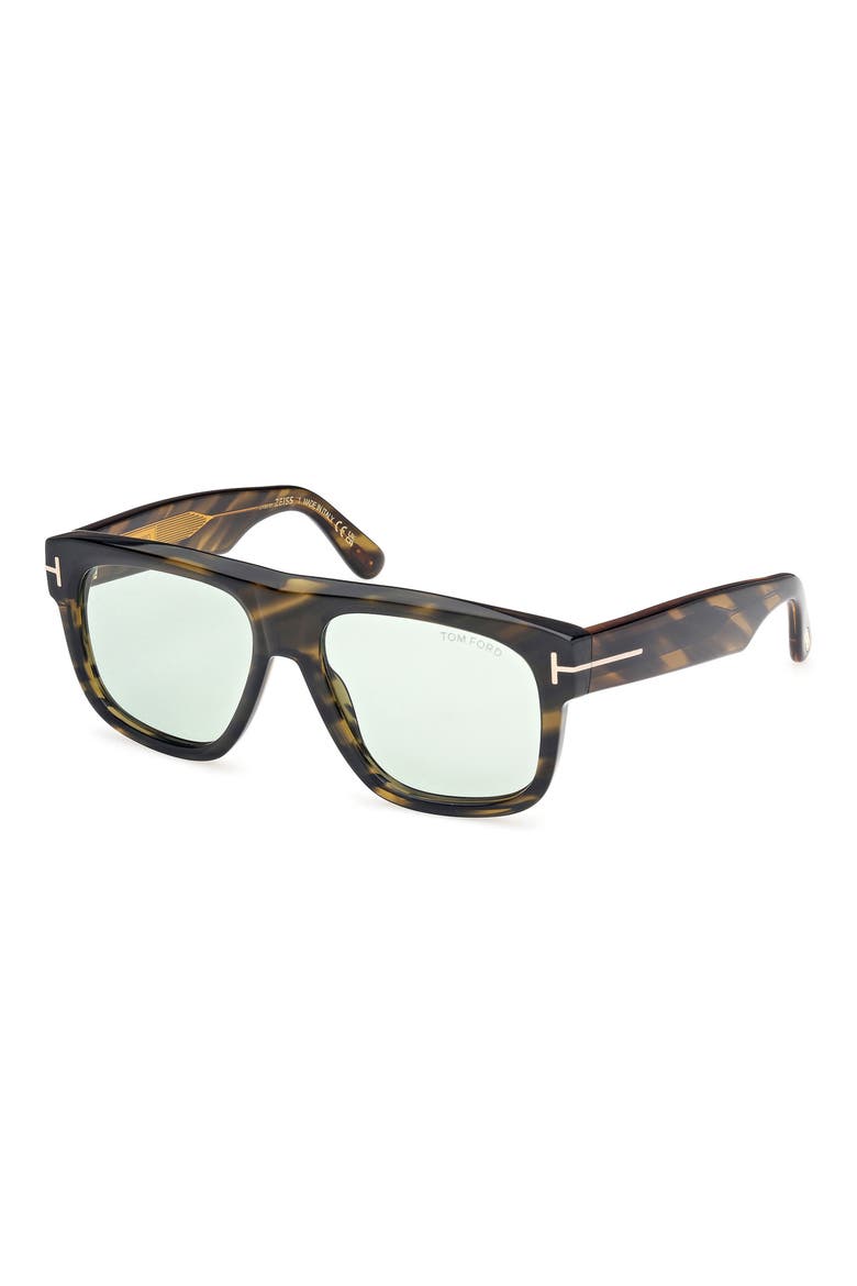 Icon 56mm Pilot Sunglasses, Alternate, color, BROWN W AMBER/ GREY/ GREEN