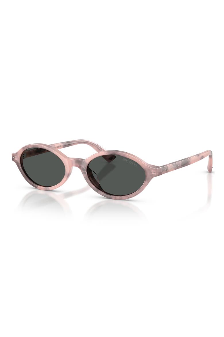 51mm Oval Sunglasses, Alternate, color, ROSE HAVANA / DARK GREY