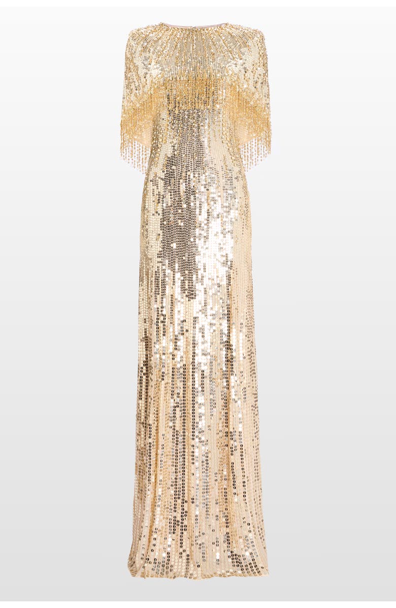 Jenny Packham Blake Sequin-Embellished Maxi Dress, Main, color, Sugar