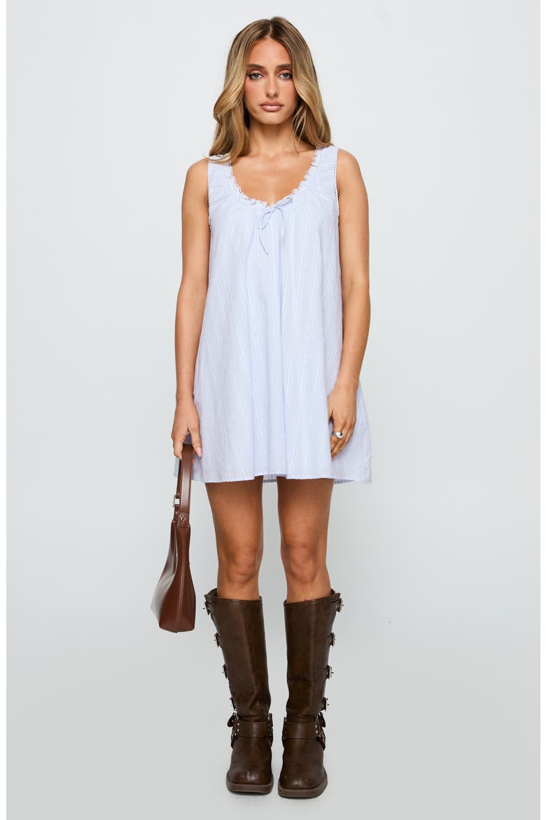 Antiquity Sleeveless Swing Minidress, Alternate, color, BLUE