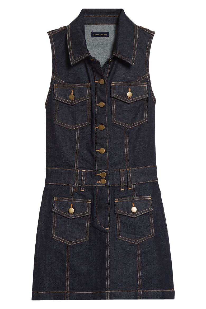 Jenna Sleeveless Denim Minidress, Alternate, color, RESIN RINSE