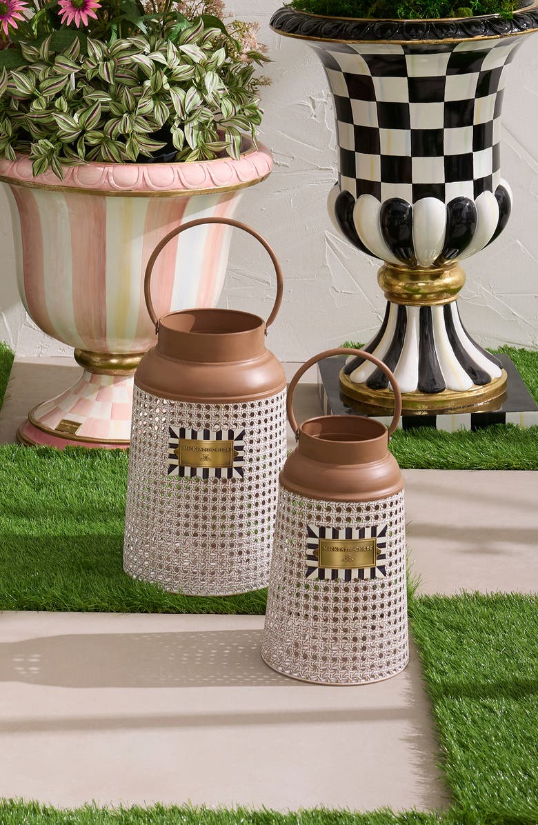 MACKENZIE CHILDS Cane Large Lantern, Alternate, color, Beige
