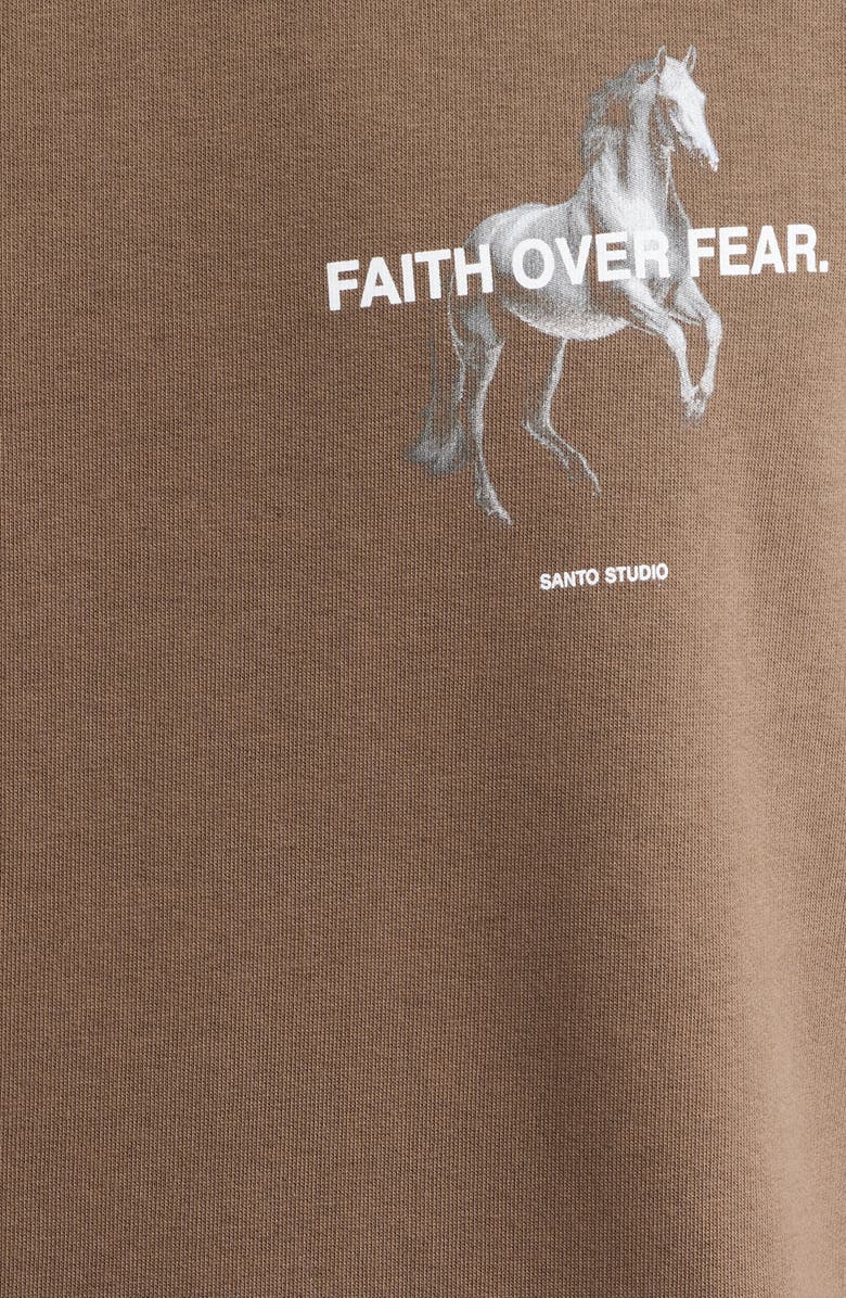 SANTO STUDIO Faith Over Fear Cotton Graphic Hoodie, Alternate, color,