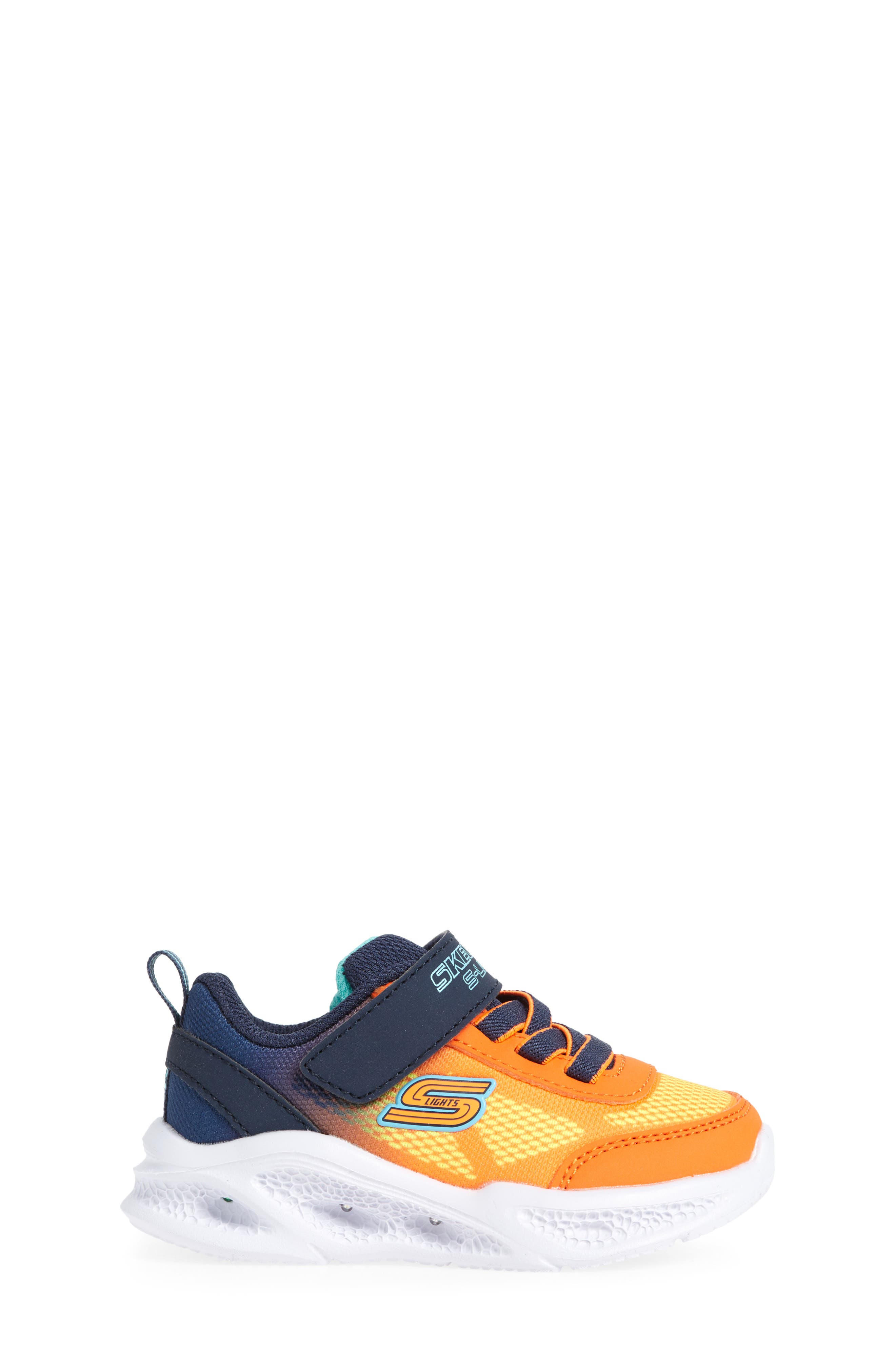 Kids' Meteor-Lights Krendox Light-Up Sneaker, Alternate, color, NAVY/ ORANGE