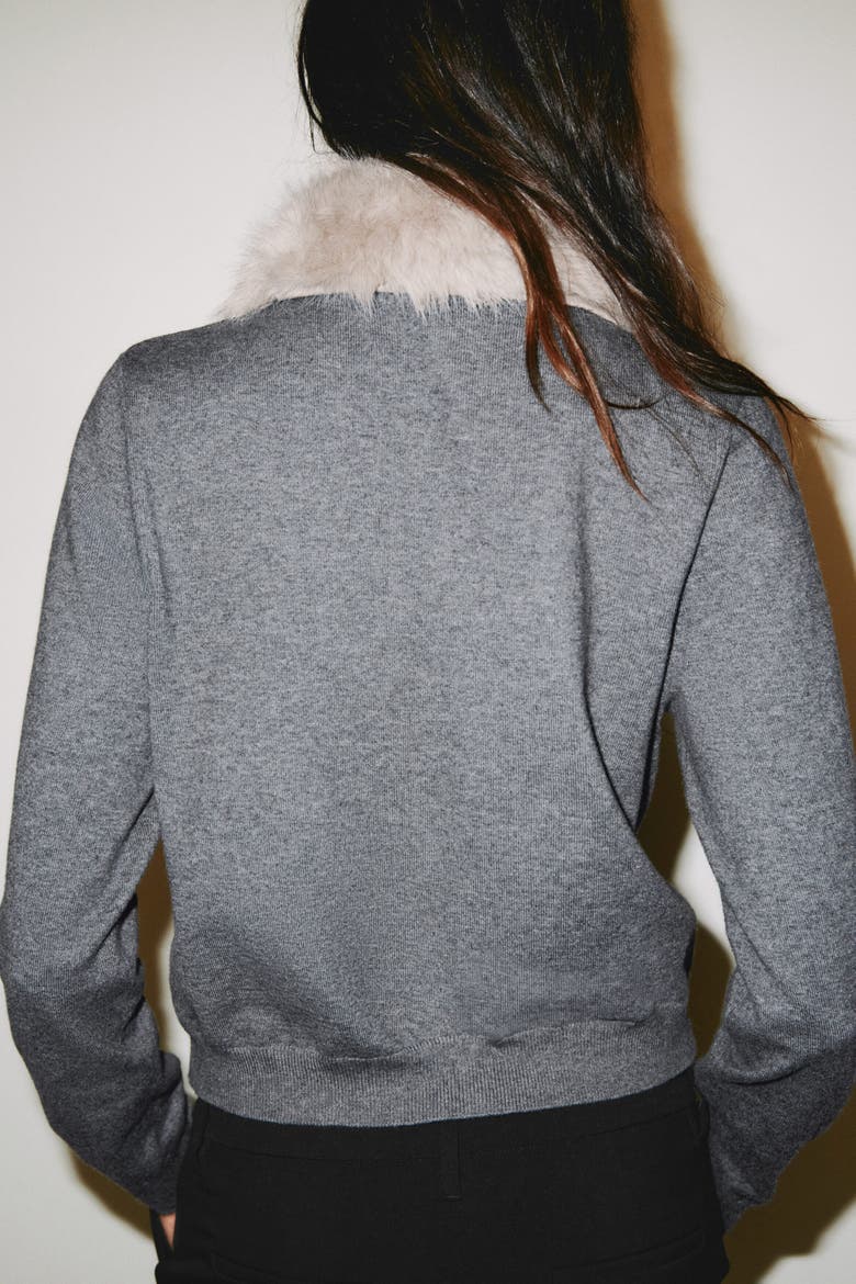 Collared Cardigan, Alternate, color, Dark gray
