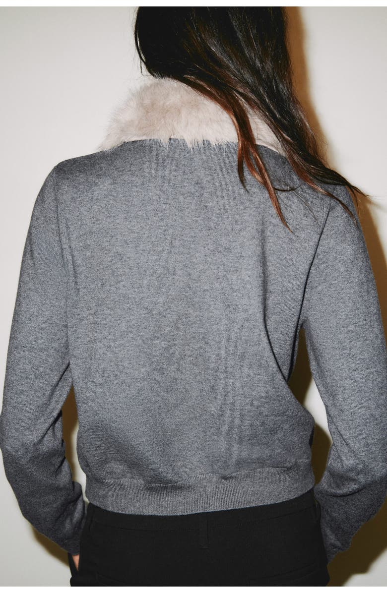 H&M Collared Cardigan, Alternate, color, Dark Gray