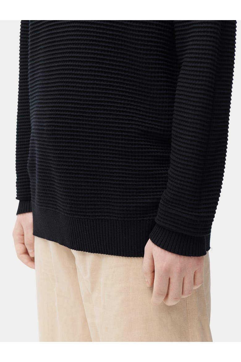 Textured-Knit Silk Cashmere Sweater, Alternate, color, blue graphite