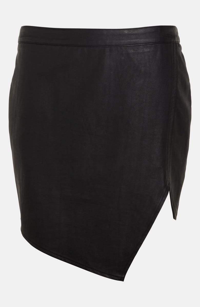 ASTR the Label ASTR Asymmetrical Faux Leather Skirt, Alternate, color, 