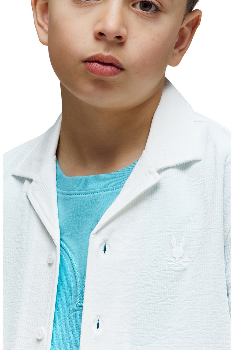 Kids' Jayme Seersucker Camp Shirt, Alternate, color, WHITE