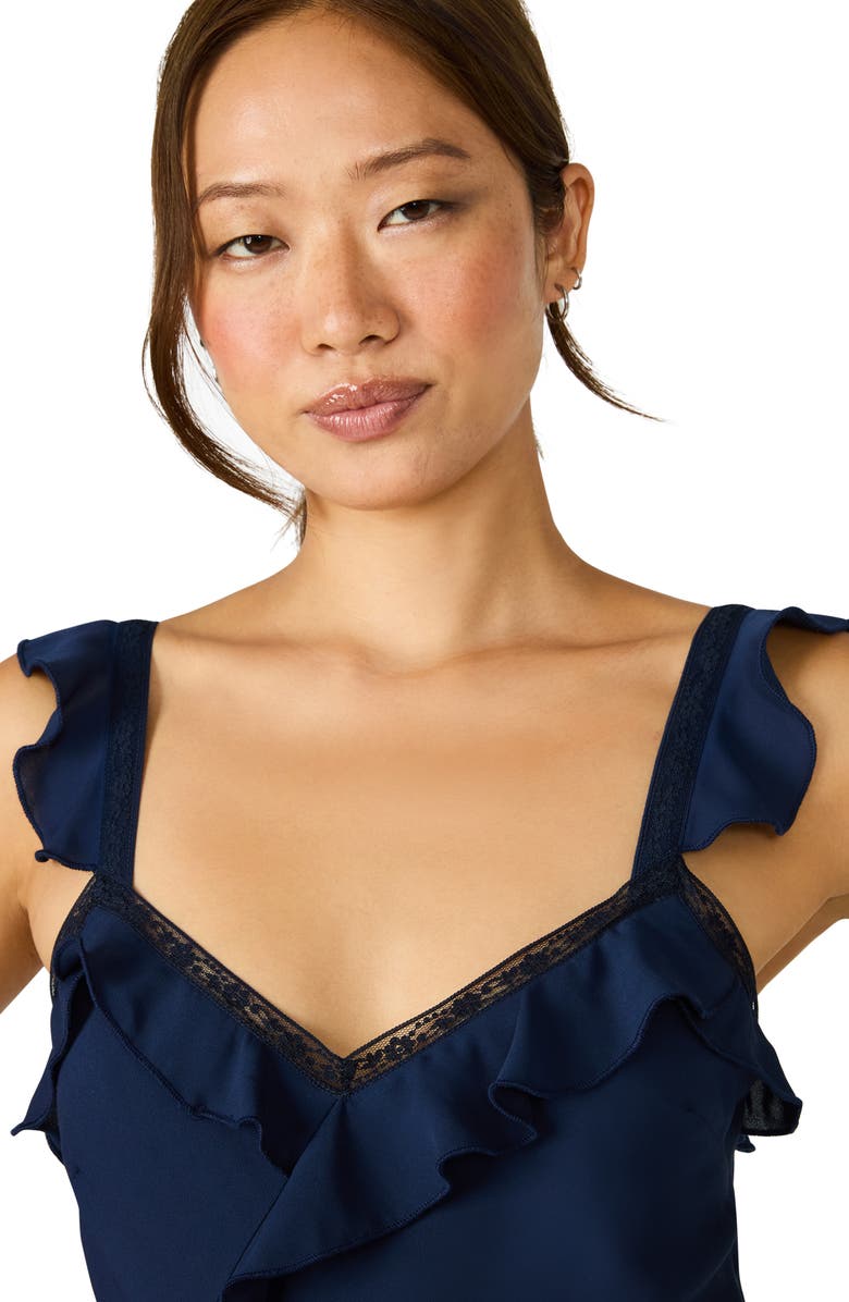 Steve Madden Versailles Ruffle Sleeveless Maxi Dress, Alternate, color, Federal Blue