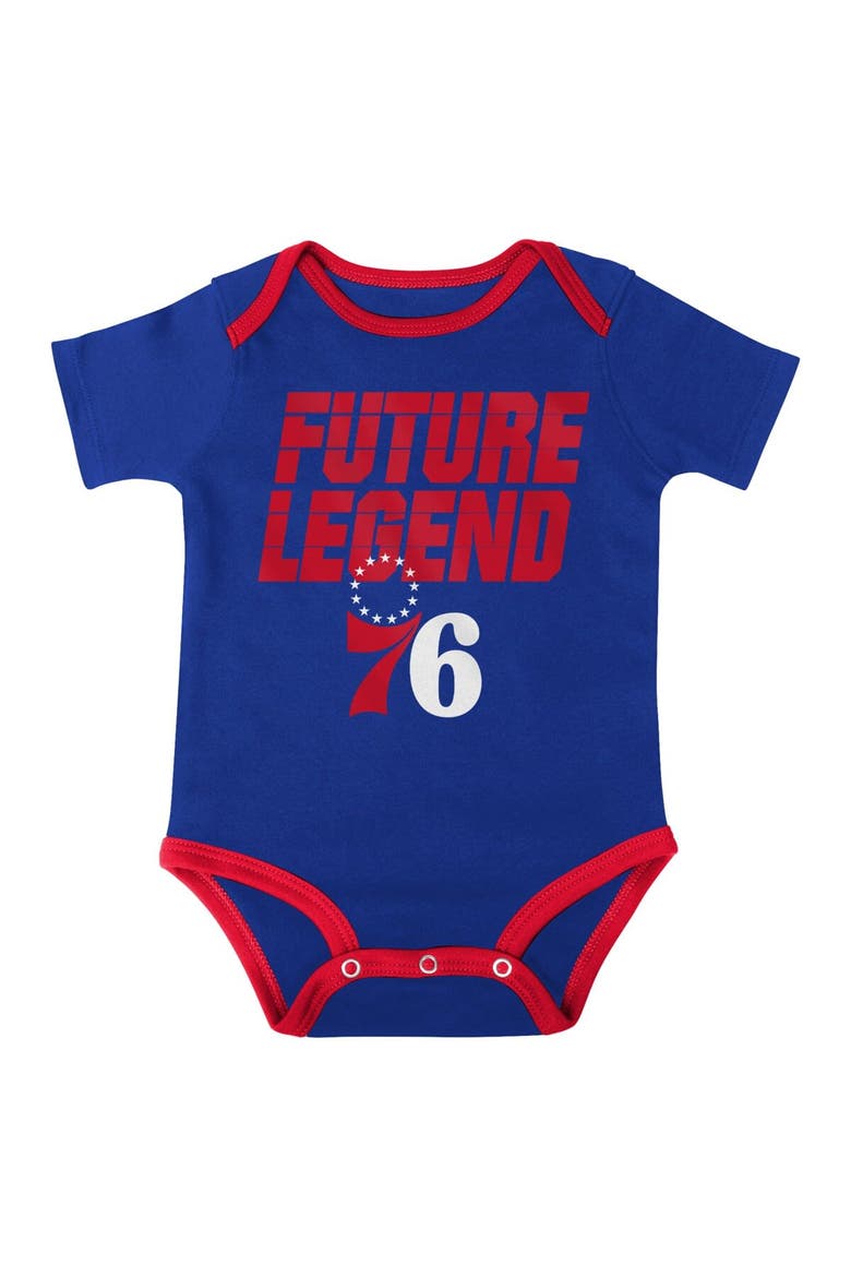 Infant Royal/Red/Gray Philadelphia 76ers Bank Shot Bodysuit, Hoodie T-Shirt & Shorts Set, Alternate, color, Royal