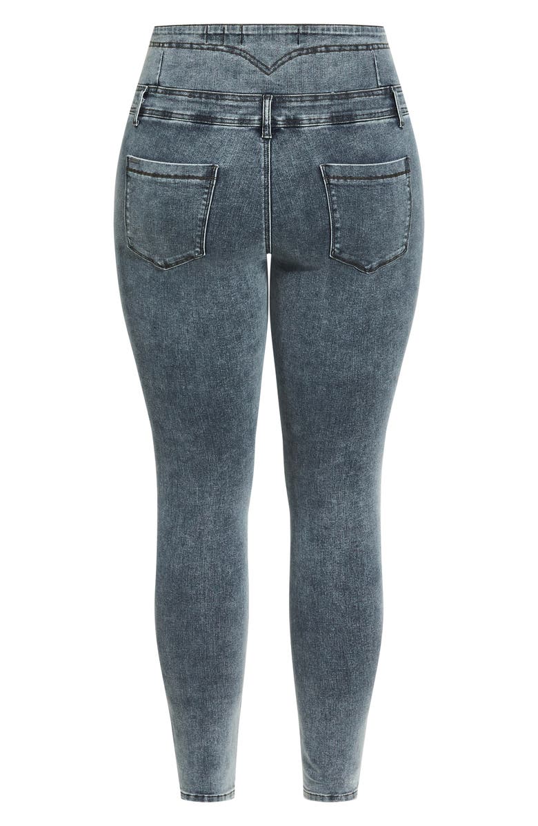 City Chic Asha Ripped Skinny Jeans, Alternate, color, Blue Grey