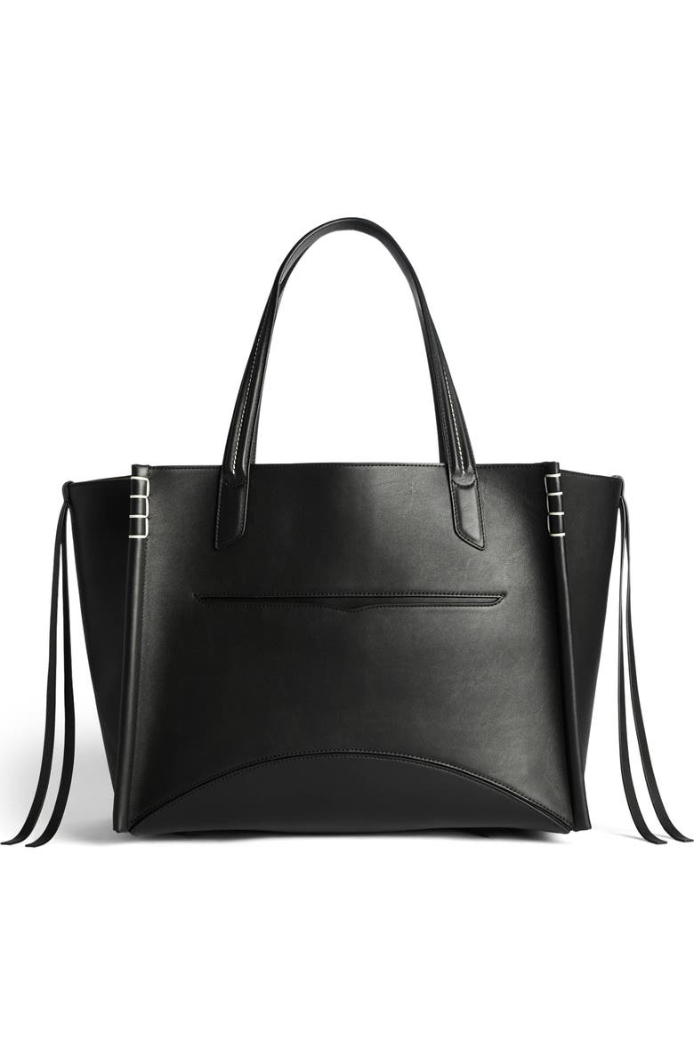 JW Anderson Loafer Leather Tote, Main, color, Black