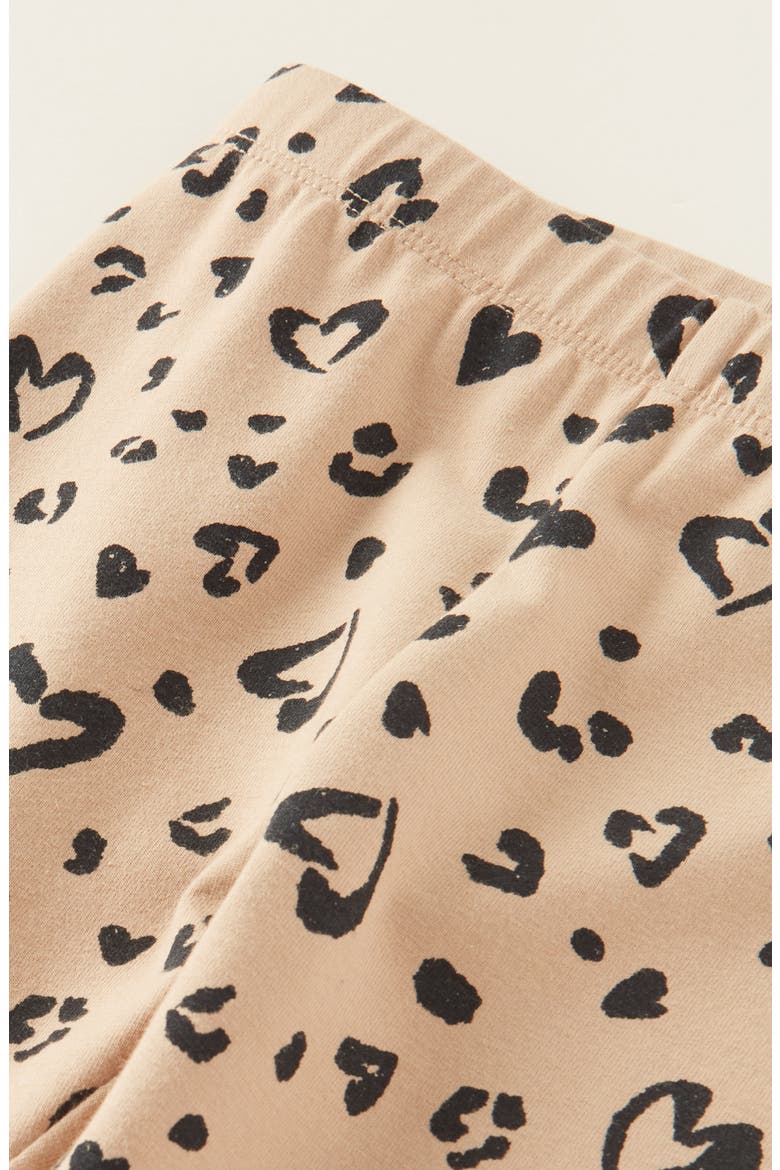 Kids' Core Leggings, Alternate, color, TAN NATURAL LEOPARD HEARTS
