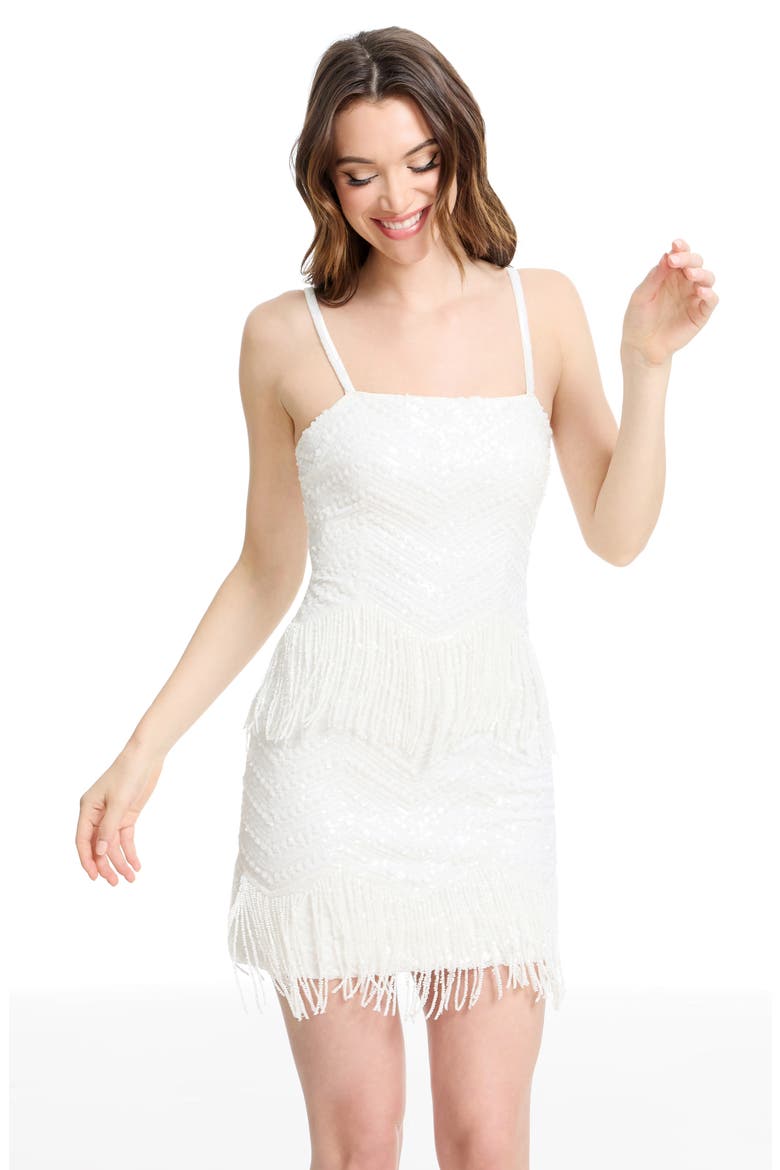 Anya Embellished Cocktail Dress, Alternate, color, WHITE