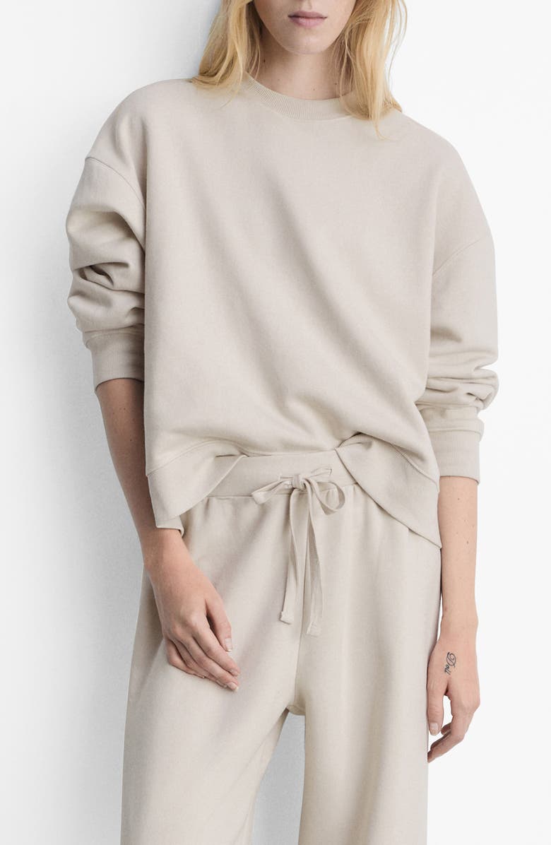 MANGO Cotton Blend Sweatshirt, Main, color, 