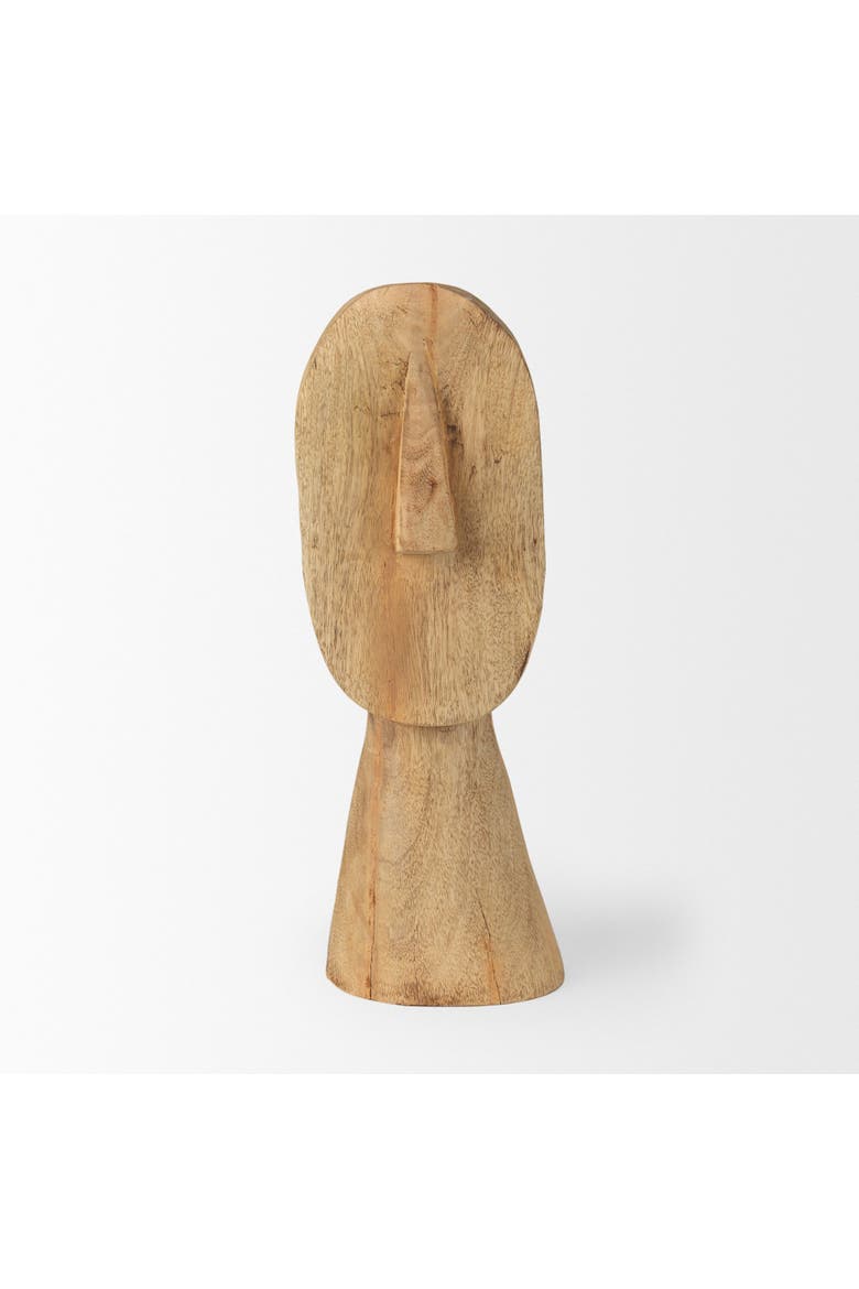 Ivan Wooden Head Sculpture, Alternate, color, Brown