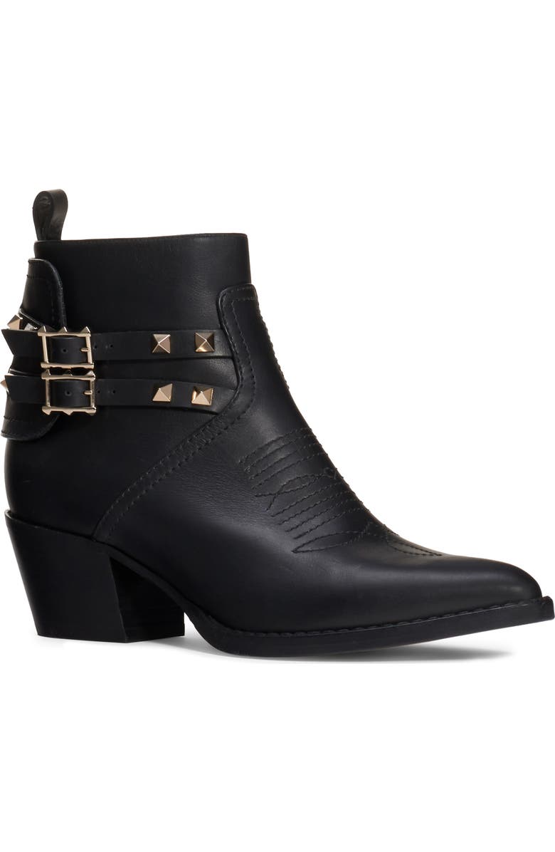 Valentino Garavani Rockstud Buckle Western Bootie, Main, color,