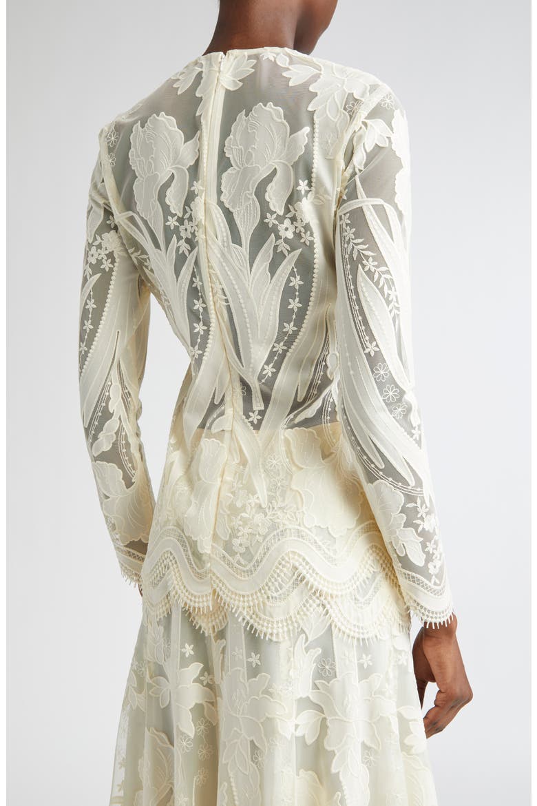 Floral Lace Top, Alternate, color, CREAM