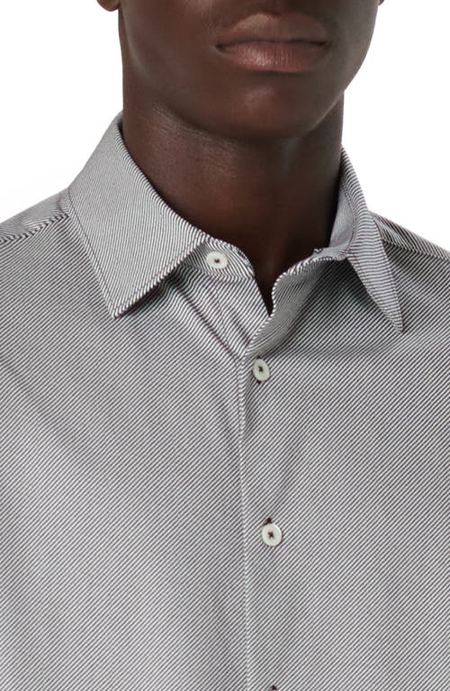 Bugatchi Miles Ooohcotton® Pinstripe Short Sleeve Button-up Shirt
