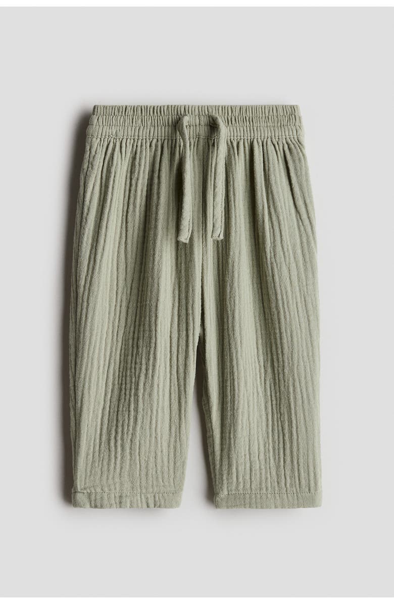 H&M Cotton Trousers, Main, color, Khaki Green