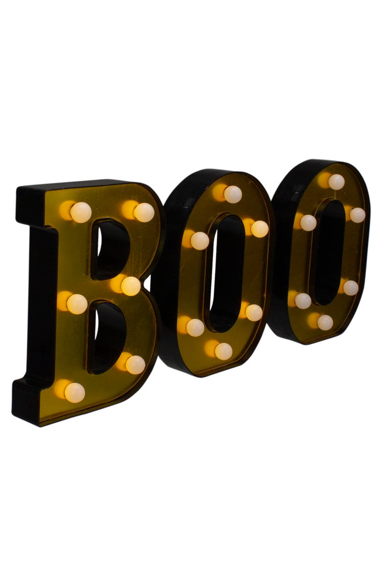 Northlight LED Lighted "BOO" Halloween Marquee Sign - 6.5" - Warm White, Alternate, color, 