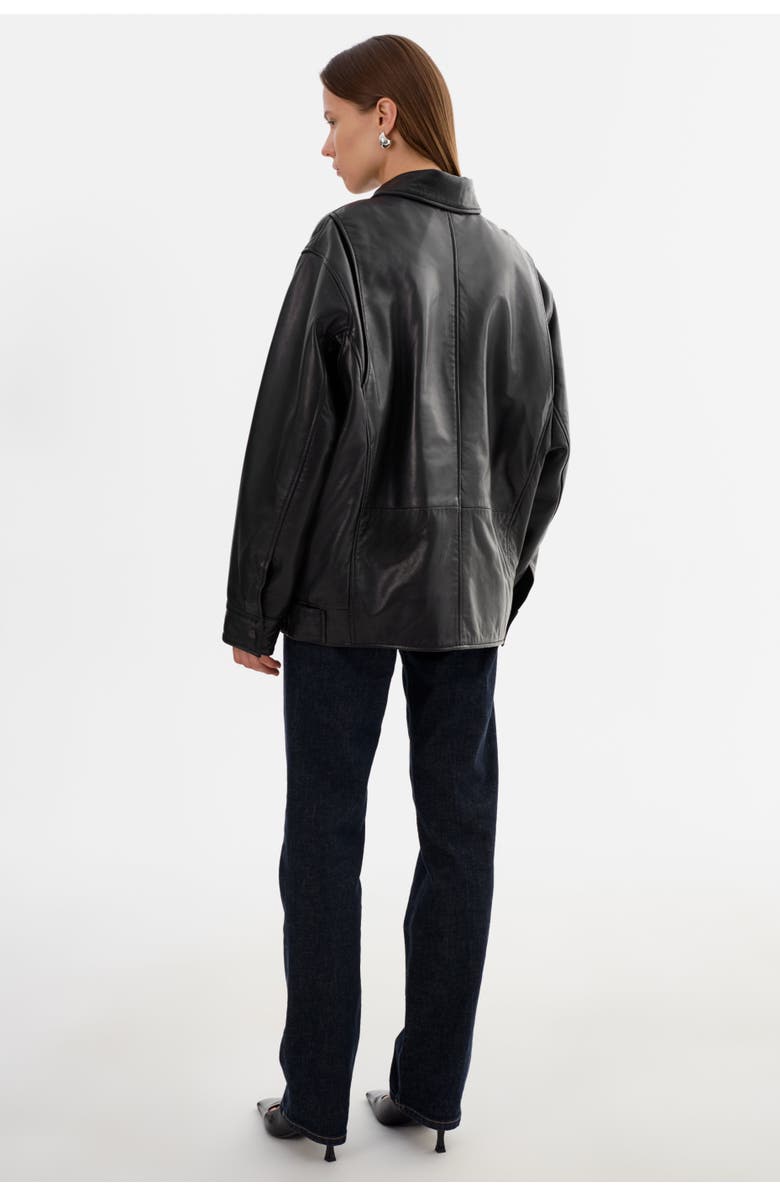 LAMARQUE THEIA | Leather Bomber Jacket, Alternate, color, Black