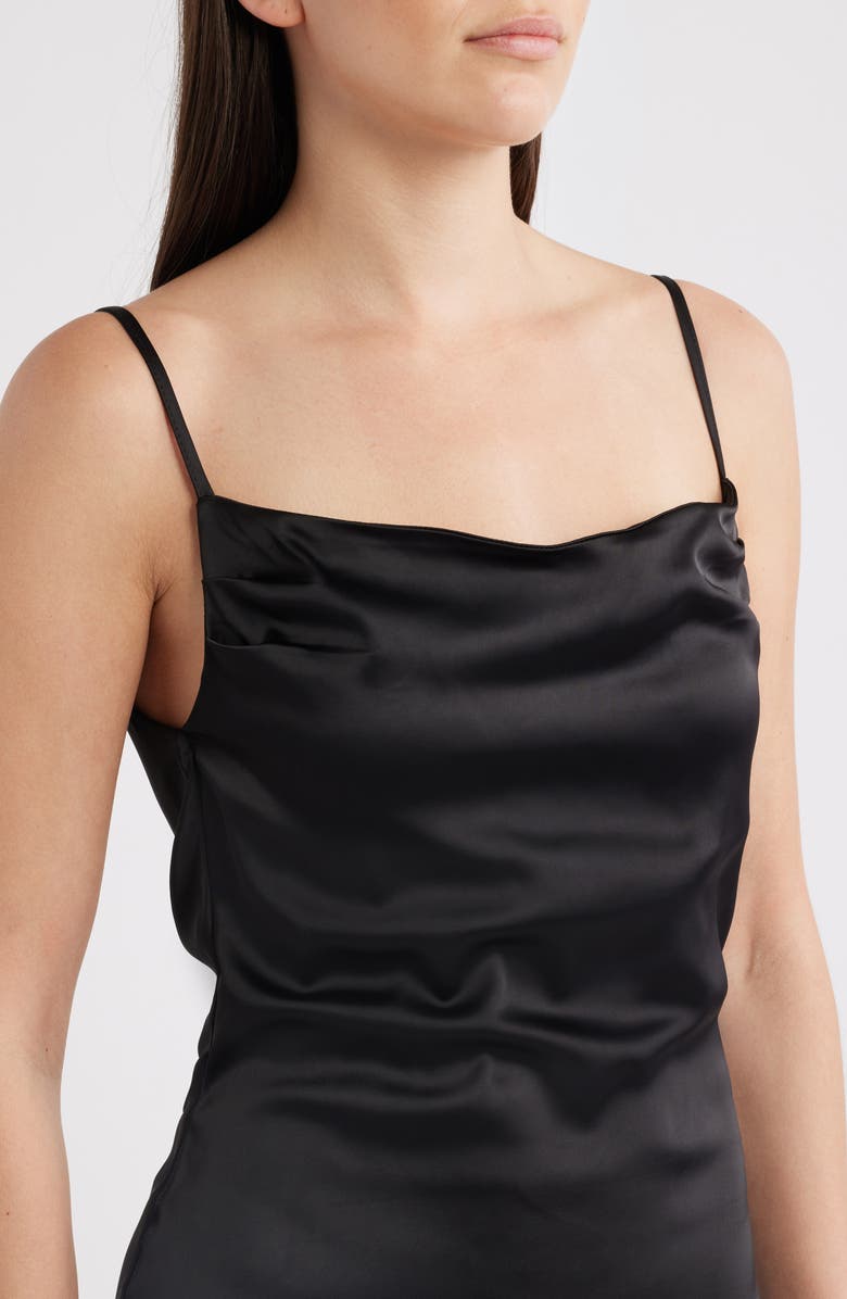 NIKKI LUND Carolyn Sleeveless Satin Maxi Dress, Alternate, color, Black