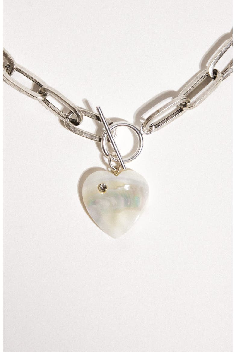 Love Spell Choker Pendant Necklace, Alternate, color, SILVER