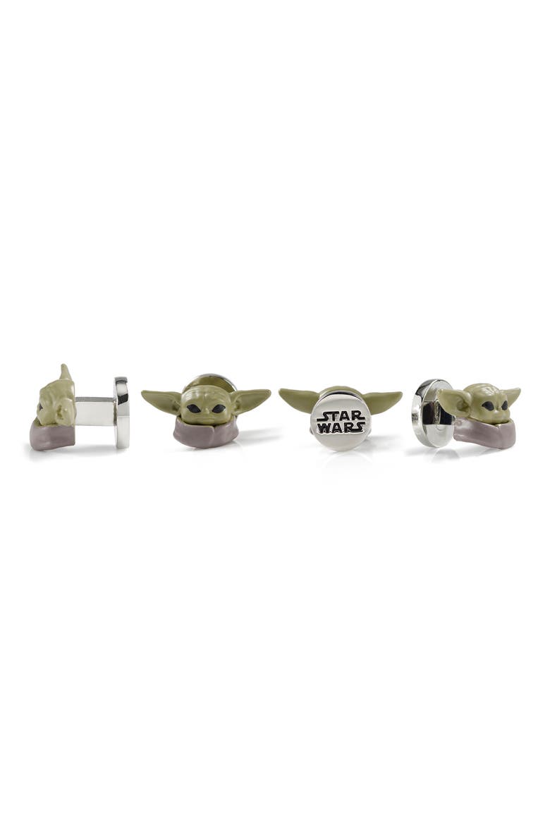 Men's Star Wars 3D Grogu Stud Set, Alternate, color, GREEN
