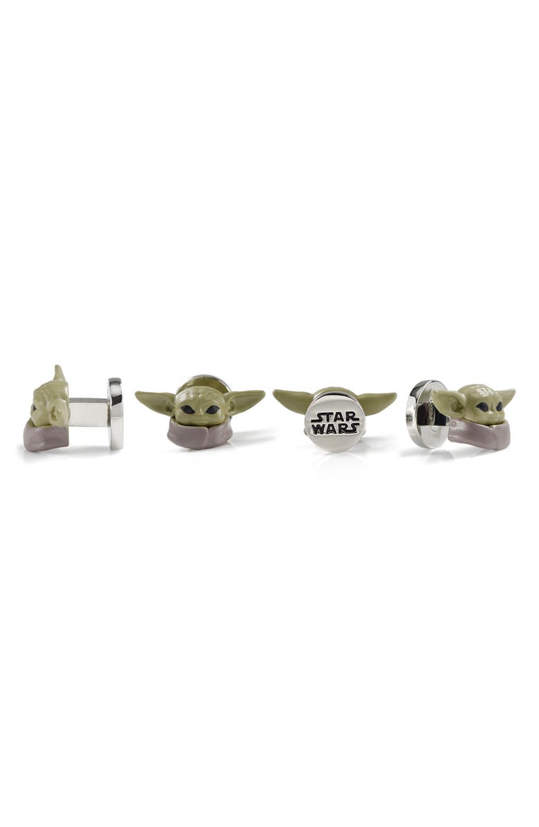 Cufflinks, Inc. Men's Star Wars 3D Grogu Stud Set, Alternate, color, Green