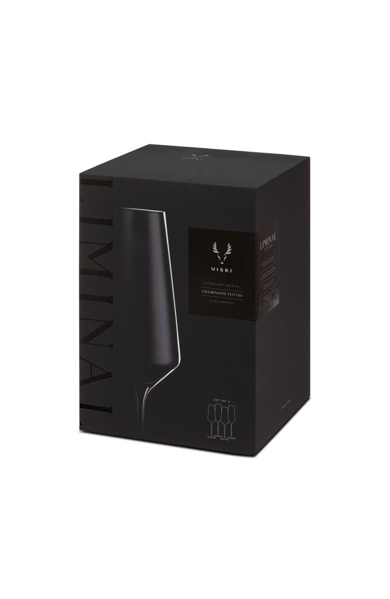 Viski Reserve Liminal Champagne Flutes Set of 4, Alternate, color, Clear