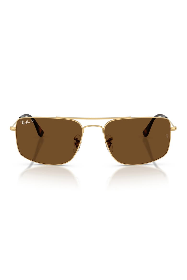 59mm Explorer 3 Polarized Square Sunglasses, Main, color, ARISTA / POLAR BROWN