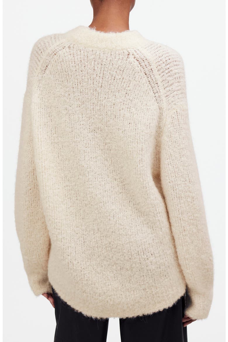 Wool & Alpaca Blend Bouclé Oversize Sweater, Alternate, color, ALABASTER