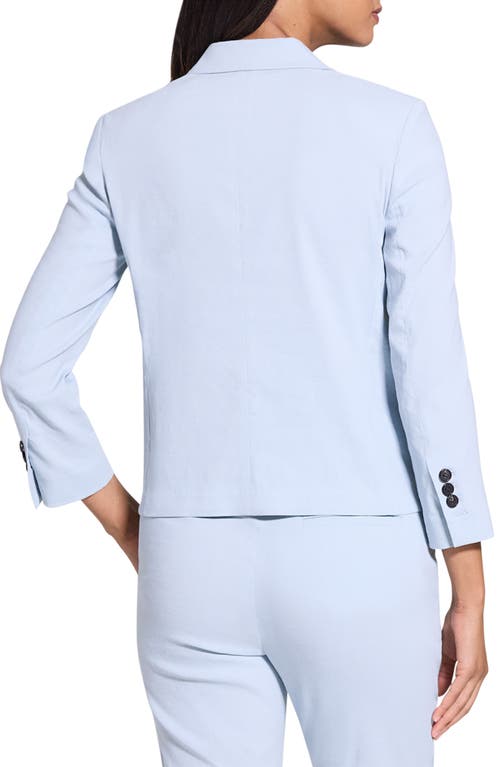 Theory Shrunken Crunch Linen Jacket In Pearl Blue