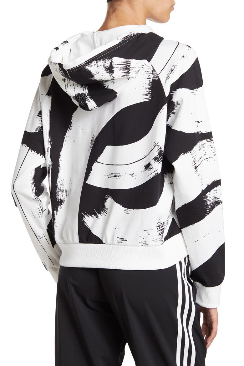 Painted Stripe Hooded Sweatshirt, Alternate, color, BLACK/ BLACK