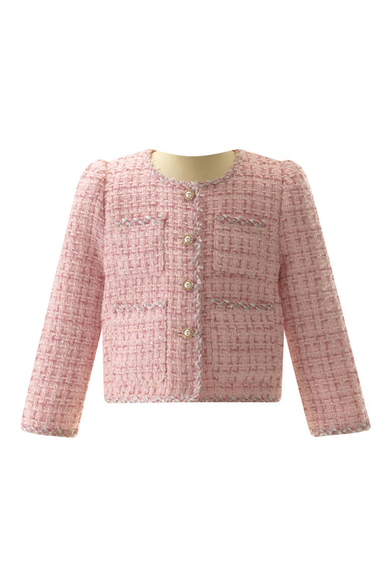Tweed Jacket and Skirt Set, Alternate, color, Pink