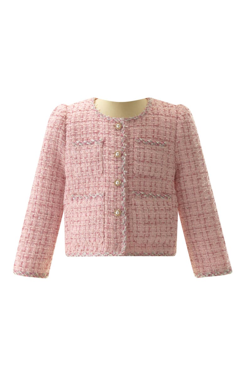 Rachel Riley Tweed Jacket and Skirt Set, Alternate, color, Pink
