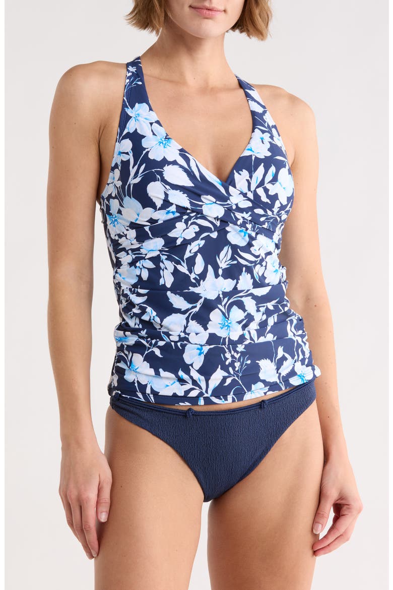 Louise Wrap Tankini Bikini Top, Main, color, PANTHEON BLUE