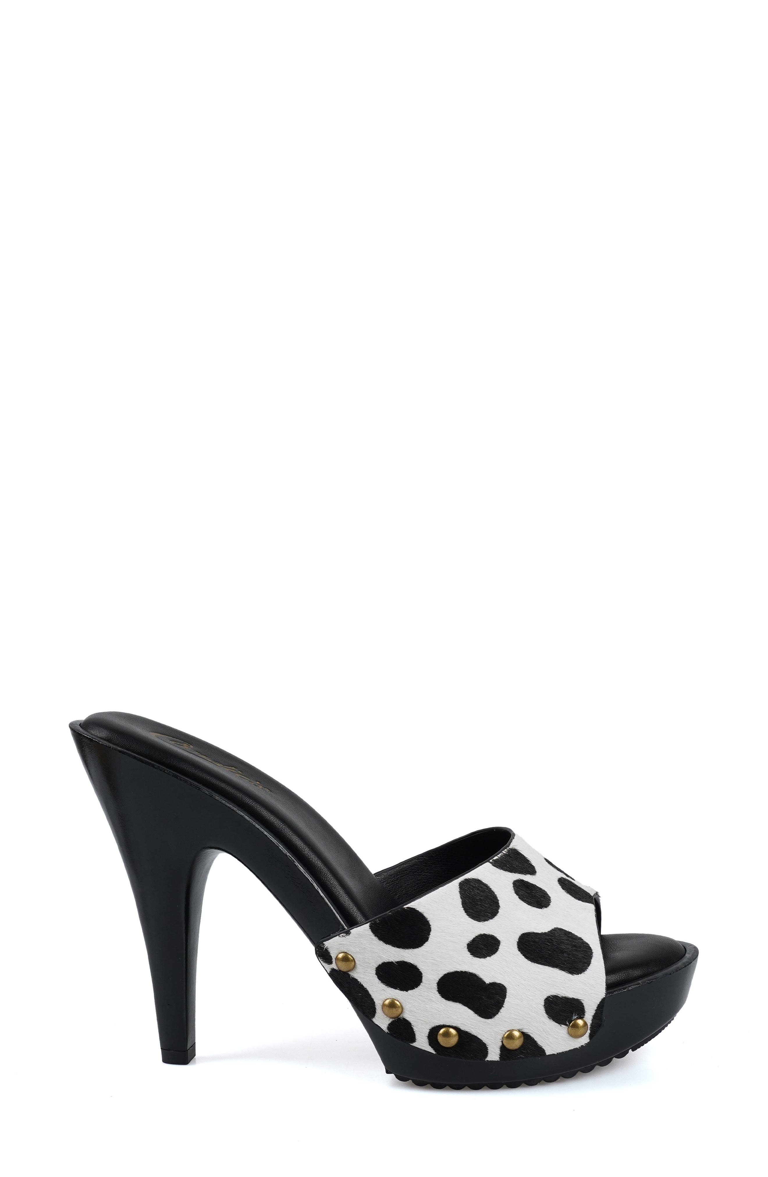 Candie's Love Genuine Calf Hair Platform Sandal, Alternate, color, Dalmation