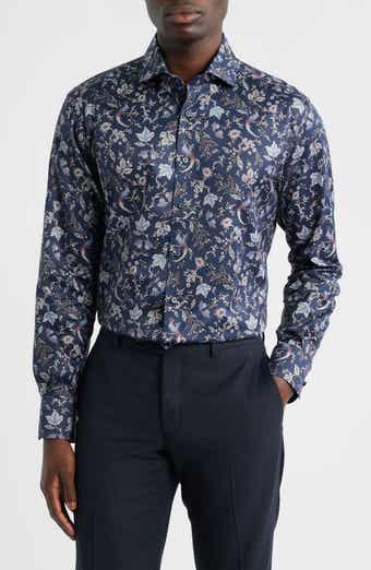 Modern Fit Floral Non-Iron Cotton Twill Dress Shirt